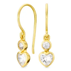 hjerte øreringe i forgyldt messing - Eliné