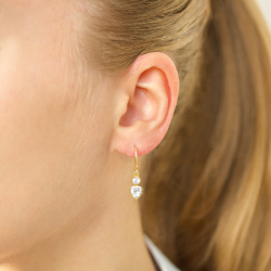 hjerte øreringe i forgyldt messing - Eliné