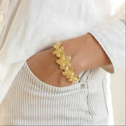 blomster armbånd i forgyldt messing - Eliné