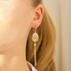 zirkon øreringe i forgyldt messing - Eliné