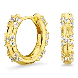 zirkon creoler i forgyldt messing - Eliné