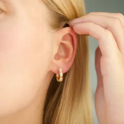 zirkon creoler i forgyldt messing - Eliné