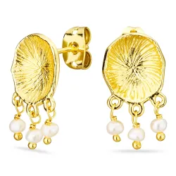 perle øreringe i forgyldt messing - Eliné