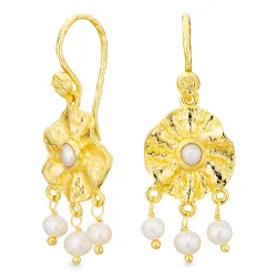 perle øreringe i forgyldt messing - Eliné