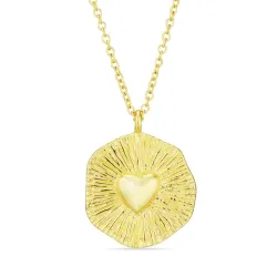 hjerte halskæde i forgyldt messing - Eliné