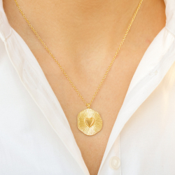hjerte halskæde i forgyldt messing - Eliné