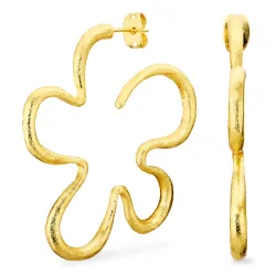 blomster halvcreoler i forgyldt messing - Eliné