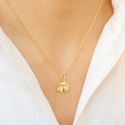 perle halskæde i forgyldt messing - Eliné