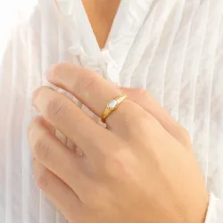 perle ring i forgyldt messing - Eliné
