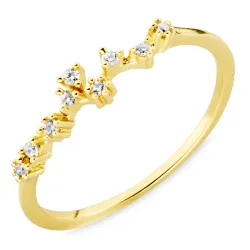 hvid zirkon ring i forgyldt messing - Eliné