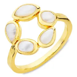 perle ring i forgyldt messing - Eliné