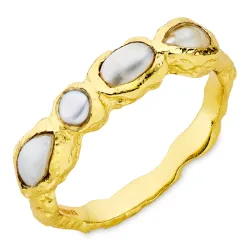 perle ring i forgyldt messing - Eliné