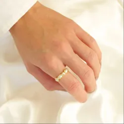 perle ring i forgyldt messing - Eliné