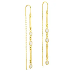 lange kæde øreringe i forgyldt messing - Eliné