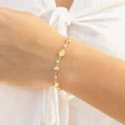 multifarvet armbånd i forgyldt messing - Eliné