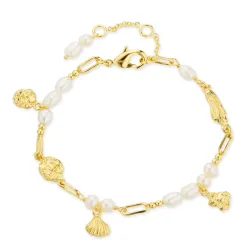 perle armbånd i forgyldt messing - Eliné
