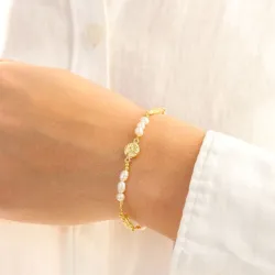 perle armbånd i forgyldt messing - Eliné