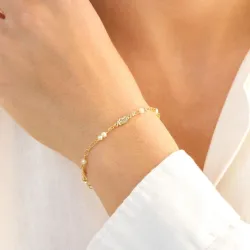 perle armbånd i forgyldt messing - Eliné