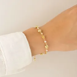 perle armbånd i forgyldt messing - Eliné