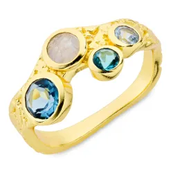 blå topas ring i forgyldt messing - Eliné