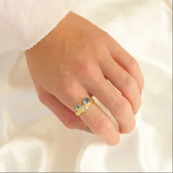 blå topas ring i forgyldt messing - Eliné