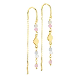 lange kæde øreringe i forgyldt messing - Eliné