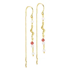 lange kæde øreringe i forgyldt messing - Eliné