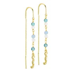 lange kæde øreringe i forgyldt messing - Eliné