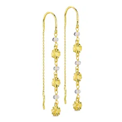 lange klar quartz kæde øreringe i forgyldt messing - Eliné