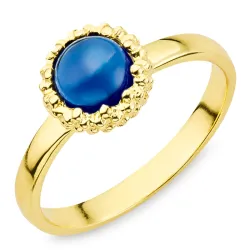 syntetisk safir ring i forgyldt messing - Eliné