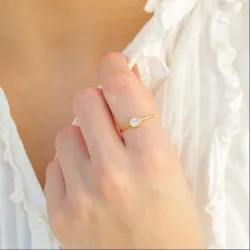 zirkon ring i forgyldt messing - Eliné