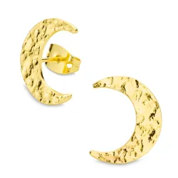 måne ørestikker i forgyldt messing - Eliné