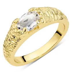 klar quartz ring i forgyldt messing - Eliné