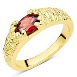 granat ring i forgyldt messing - Eliné