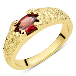 granat ring i forgyldt messing - Eliné