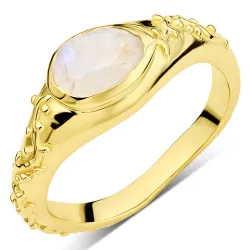 månesten ring i forgyldt messing - Eliné