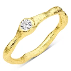 zirkon ring i forgyldt messing - Eliné