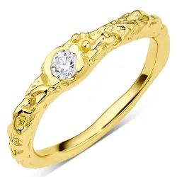 zirkon ring i forgyldt messing - Eliné