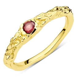 granat ring i forgyldt messing - Eliné