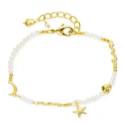 perle armbånd i forgyldt messing - Eliné