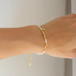 perle armbånd i forgyldt messing - Eliné