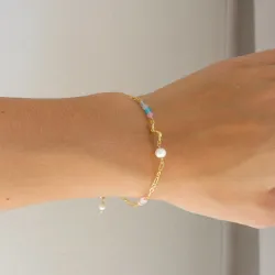 multifarvet armbånd i forgyldt messing - Eliné
