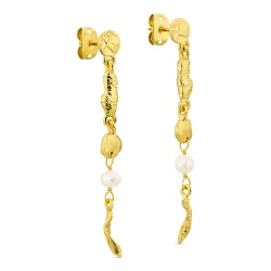 perle øreringe i forgyldt messing - Eliné