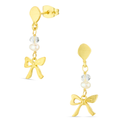 sløjfe øreringe i forgyldt messing - Eliné