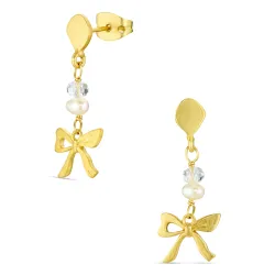 sløjfe øreringe i forgyldt messing - Eliné