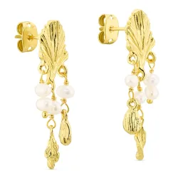 perle øreringe i forgyldt messing - Eliné