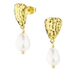 perle øreringe i forgyldt messing - Eliné