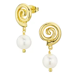 perle øreringe i forgyldt messing - Eliné