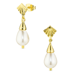 perle øreringe i forgyldt messing - Eliné