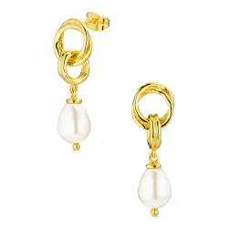 perle øreringe i forgyldt messing - Eliné